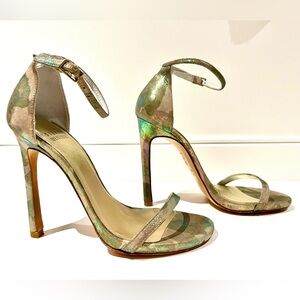Stunning Stuart Weitzman The Nudist iridescent pink sandals size 6
